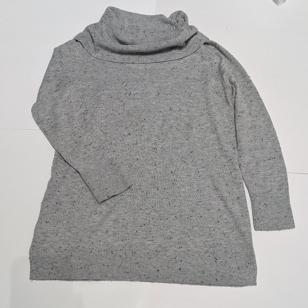 Ann Taylor Loft Grey Speckled Knit Long Sleeve TurtleNeck Sweater, Size SP